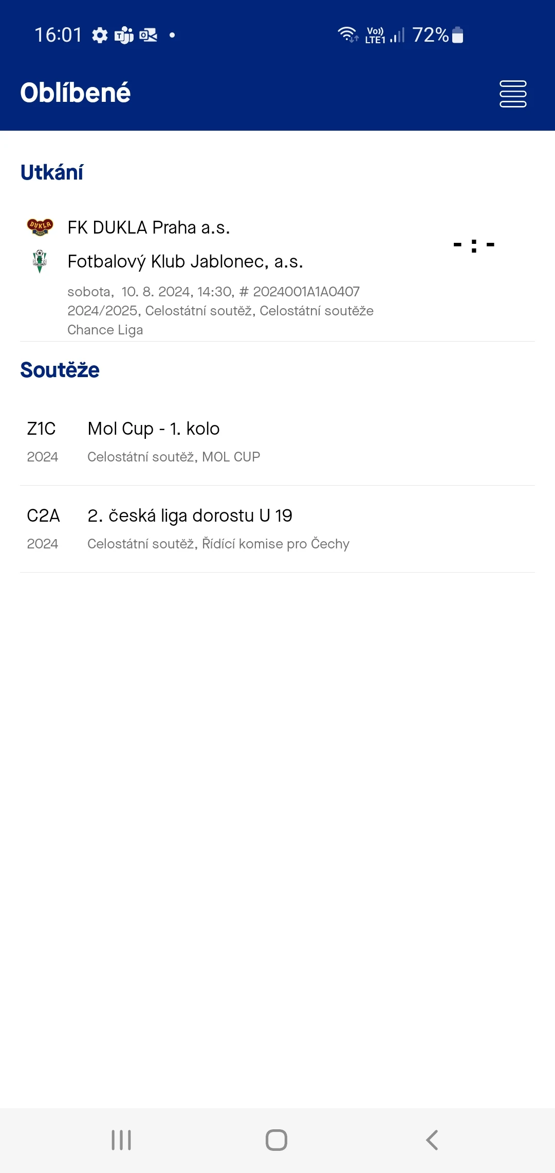 FotbalCZ screenshot