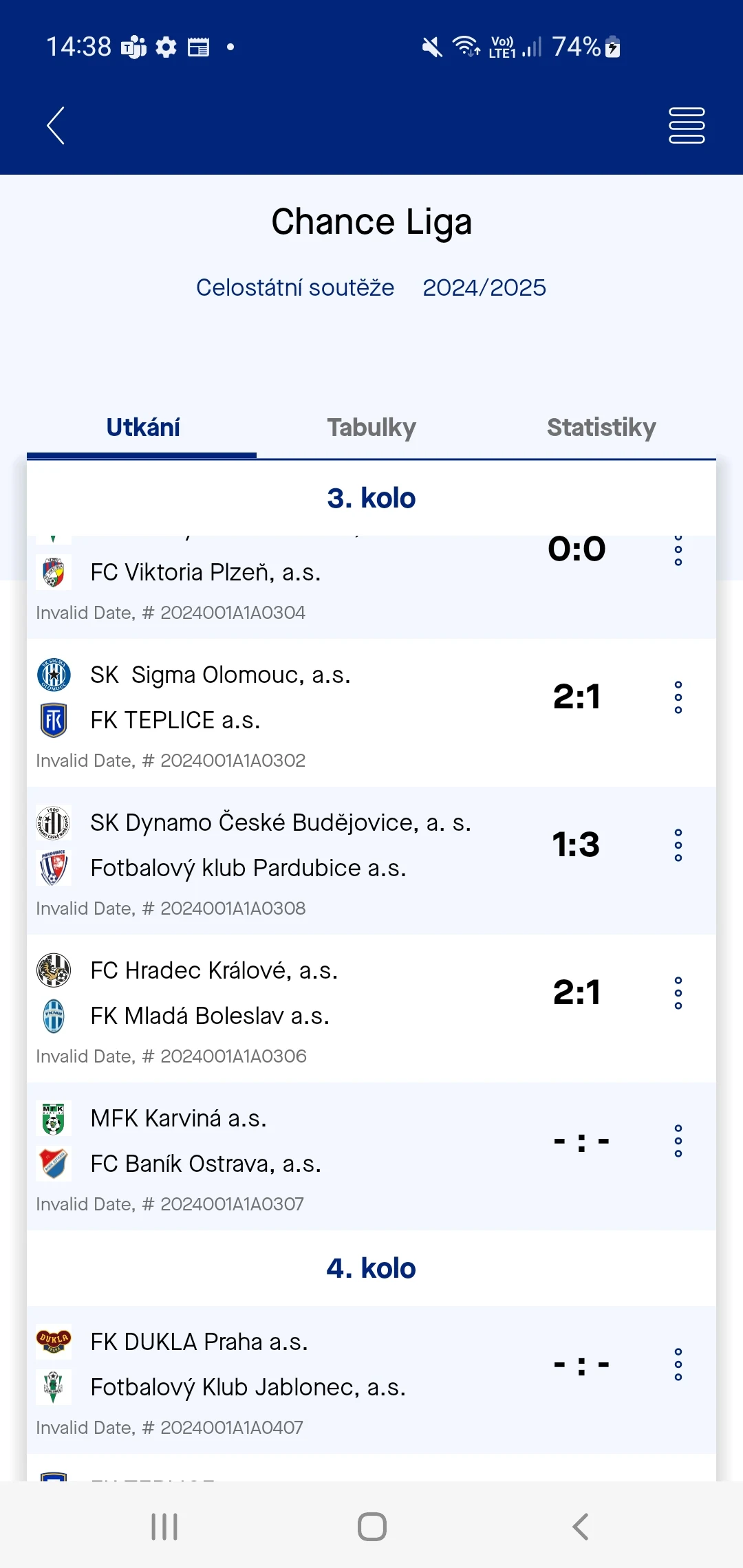FotbalCZ screenshot