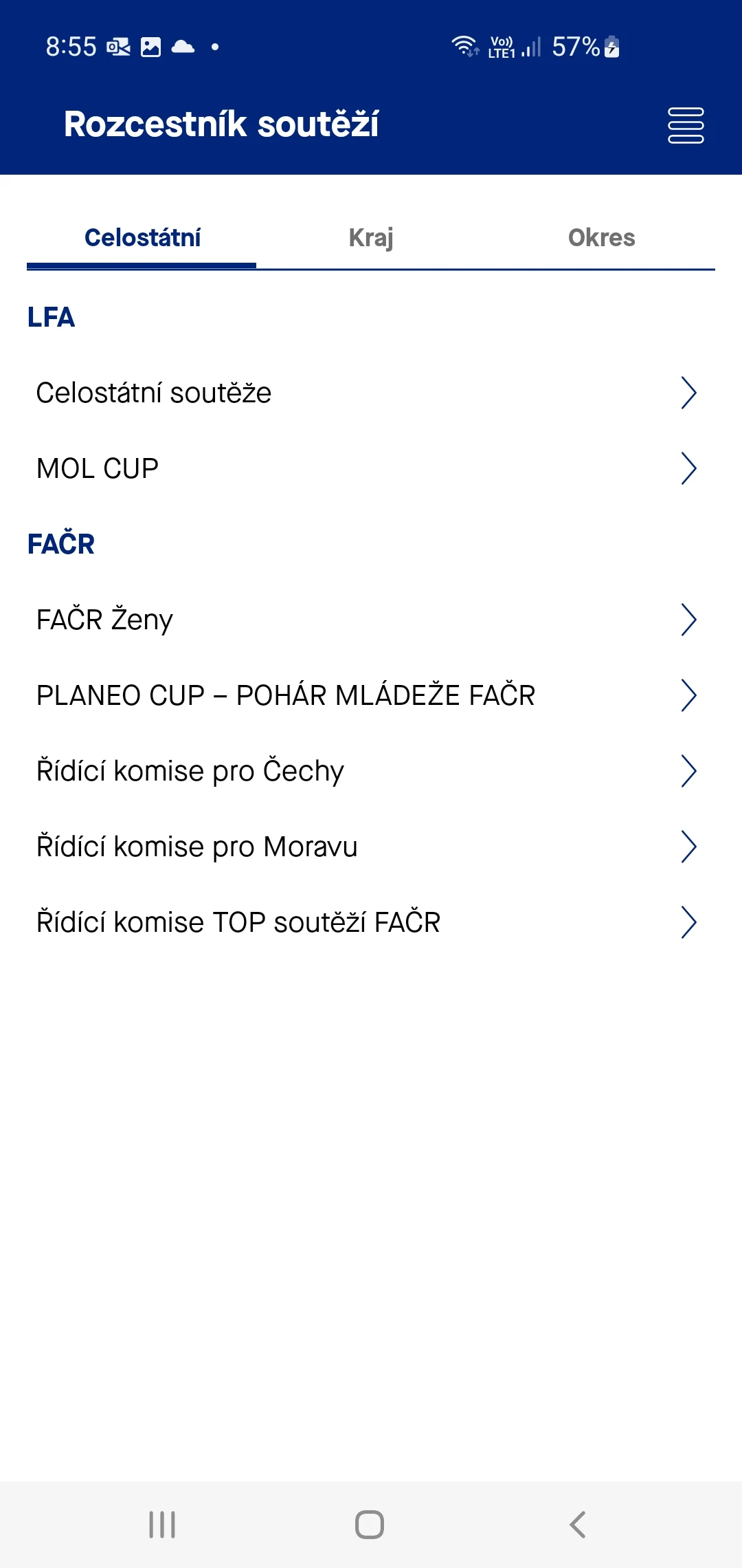 FotbalCZ screenshot